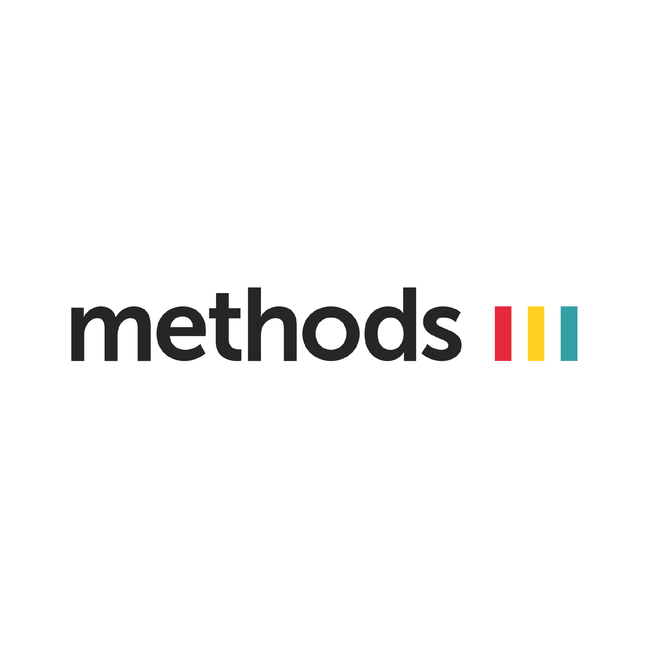 Methods logo with black text and three vertical bars in red, yellow, and teal - Certinia customer