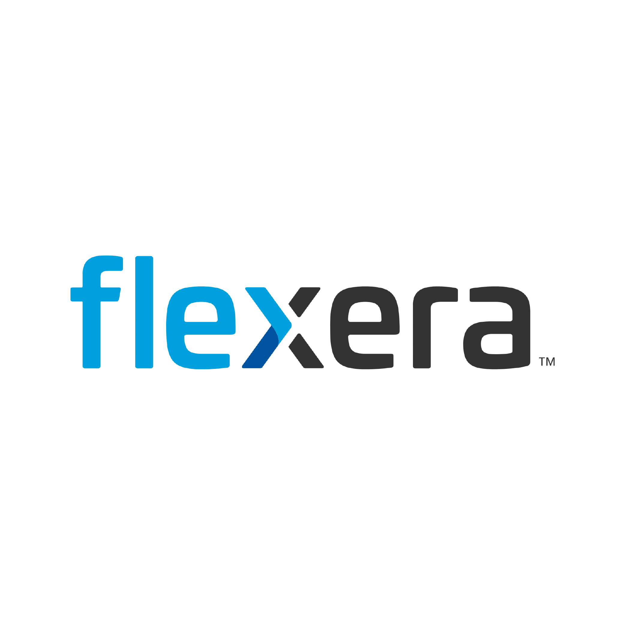 Flexera logo with blue and black text and a stylized "x" - Certinia customer