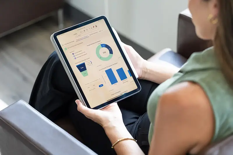 Certinia dashboards give real-time visibility into project actuals, expenses, and resource requests