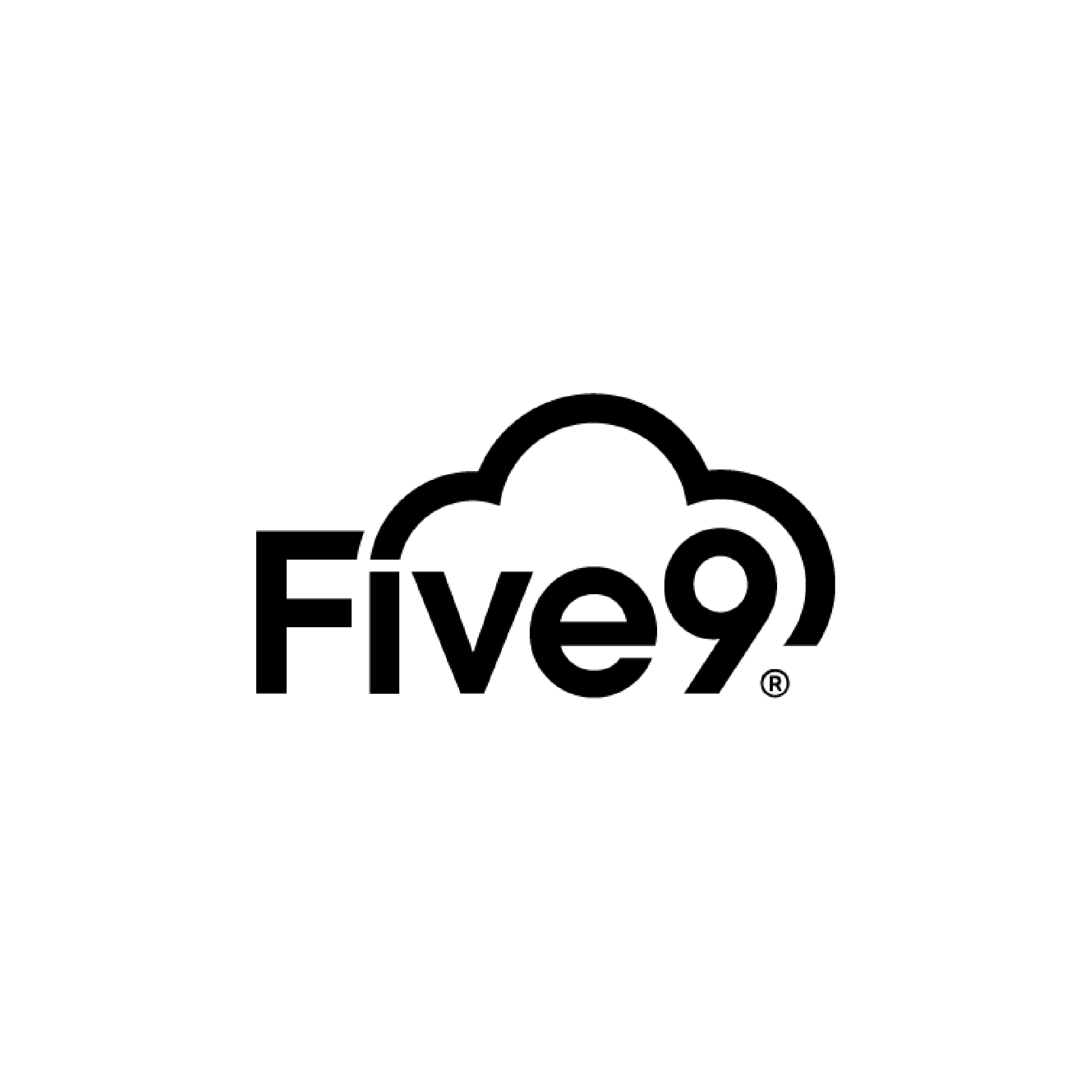 Five9 logo with black text and an arc resembling a cloud - Certinia customer