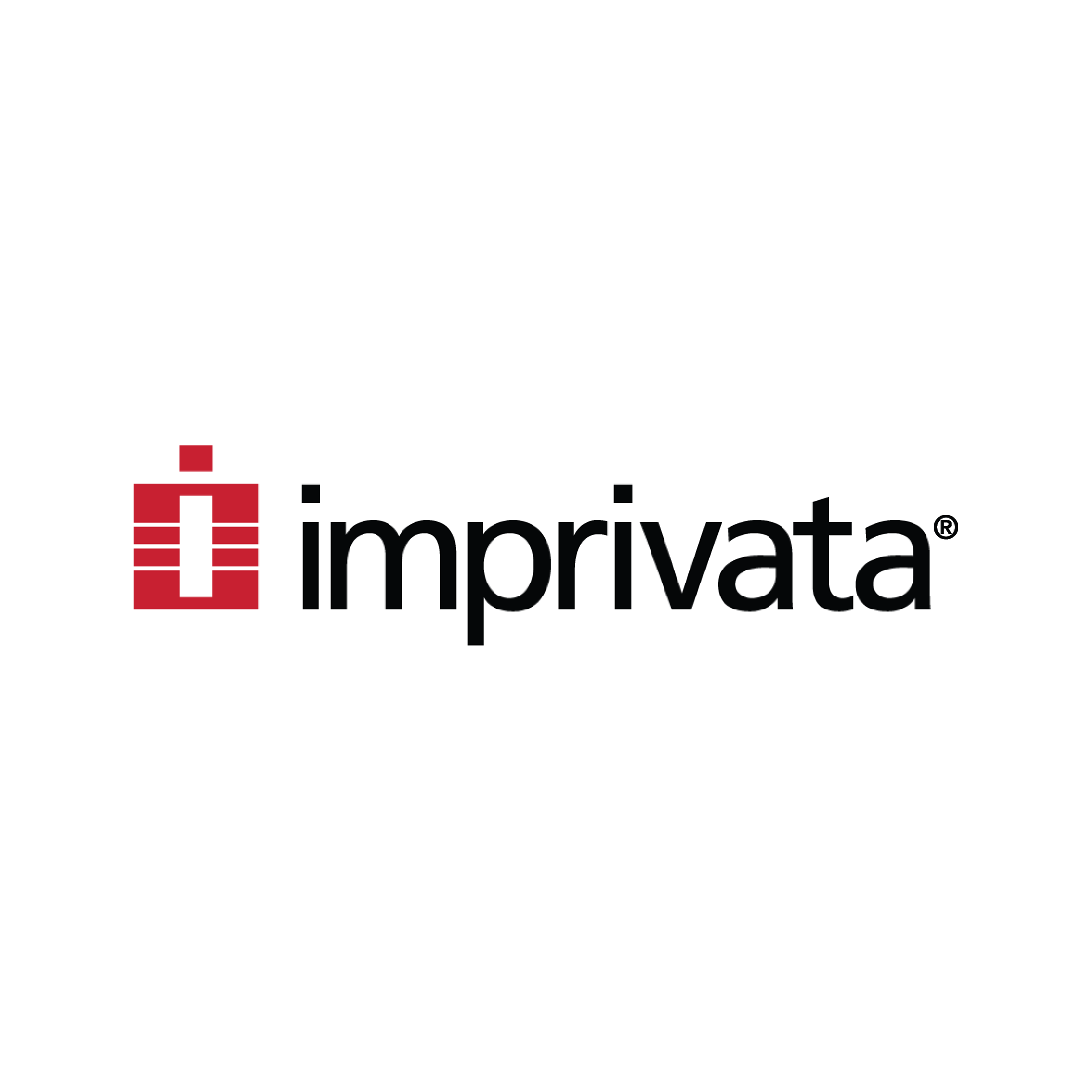 imprivata logo with red square and white "i" icon followed by black text - Certinia customer
