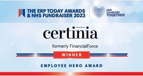 Certinia wins the 2023 ERP Today Awards Employee Hero Award