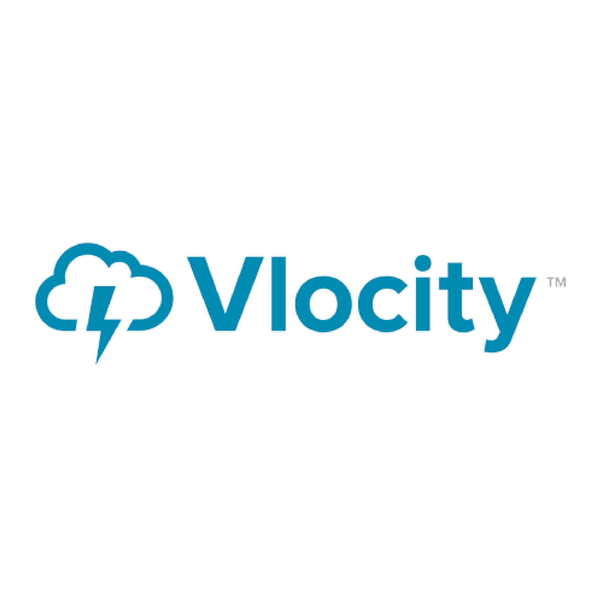 Vlocity logo with a blue cloud and lightning bolt icon next to the name in blue text - Certinia customer