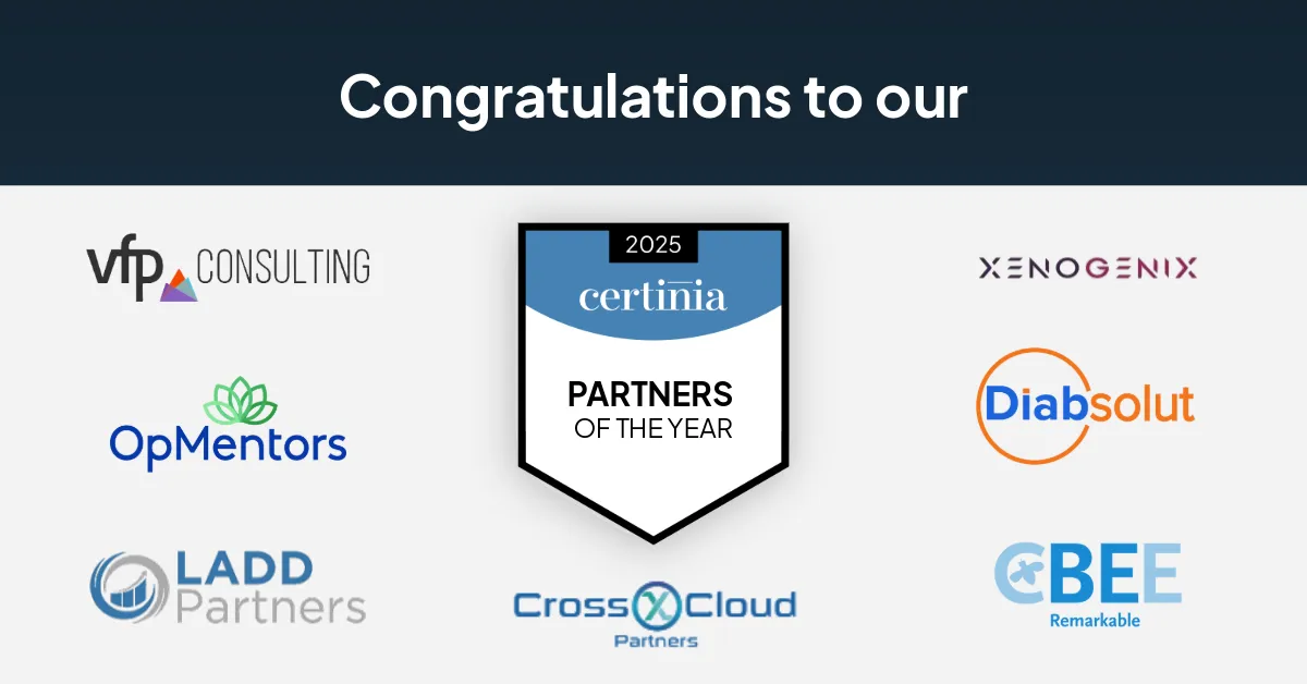 Certinia FY26 Partner Award Winners