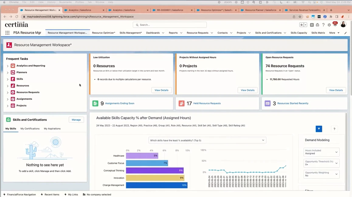 product tour screenshot of advanced resource management software