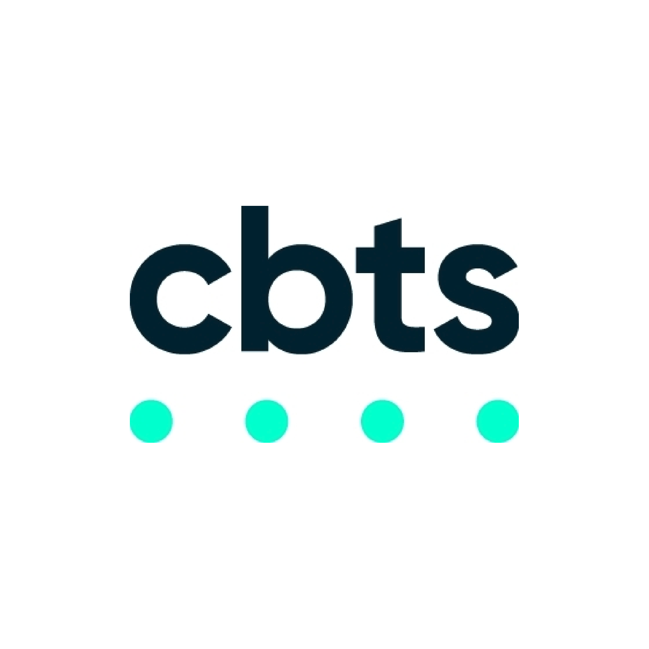 CBTS logo in lowercase black letters with four teal dots underneath - Certinia customer